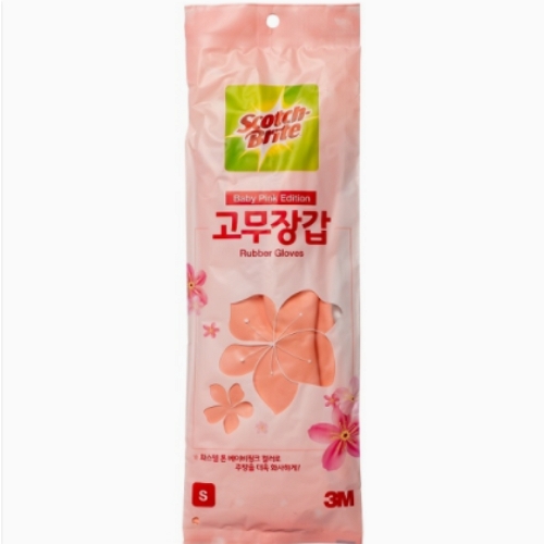 3M 스카치브라이트 베이비핑크 고무장갑 (소) (1켤레)_이미지