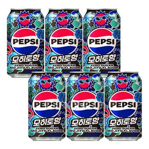 롯데칠성음료 펩시콜라 제로슈거 모히토향 355ml (6개)