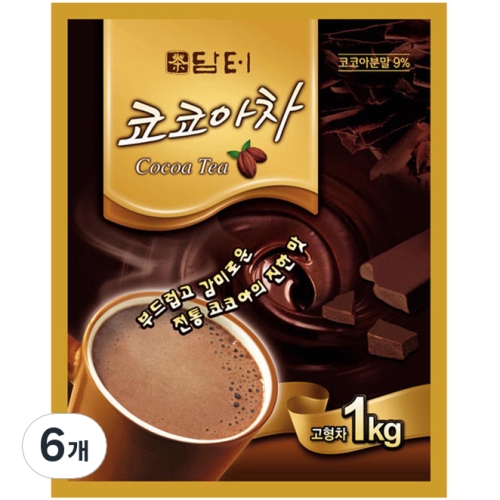 담터 코코아차덕용 코코아 1kg 1개 6개