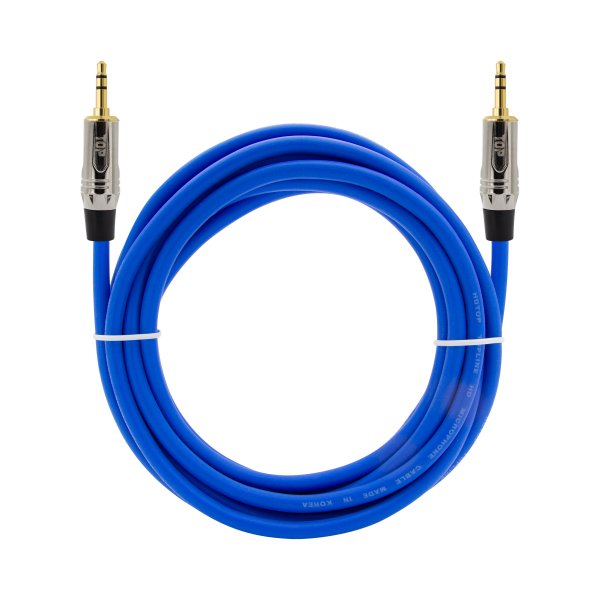 탑라인에이치디 HDTOP 3.5mm 스테레오 메탈블루 케이블 (0.5m, HT-TP3695)_이미지
