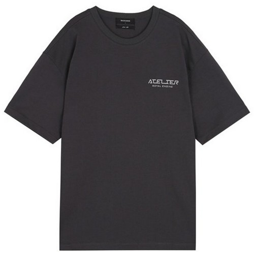 26수 2합 루즈핏 아틀리에 레터링 R넥 티셔츠 B212TS220P