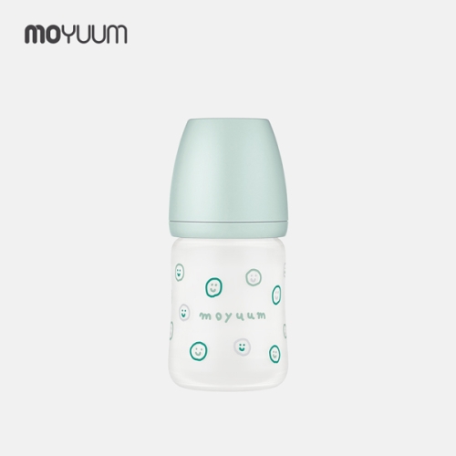 모윰 실리콘 코팅 해피모어 에디션 유리 젖병 150ml (노꼭지) (1개)_이미지