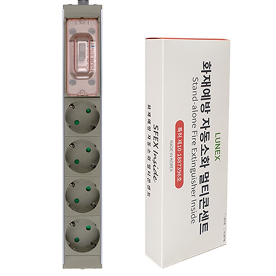 동양전자산업 루넥스 4구 16A AL 자동소화 배선차단 고용량 멀티탭 (2m)