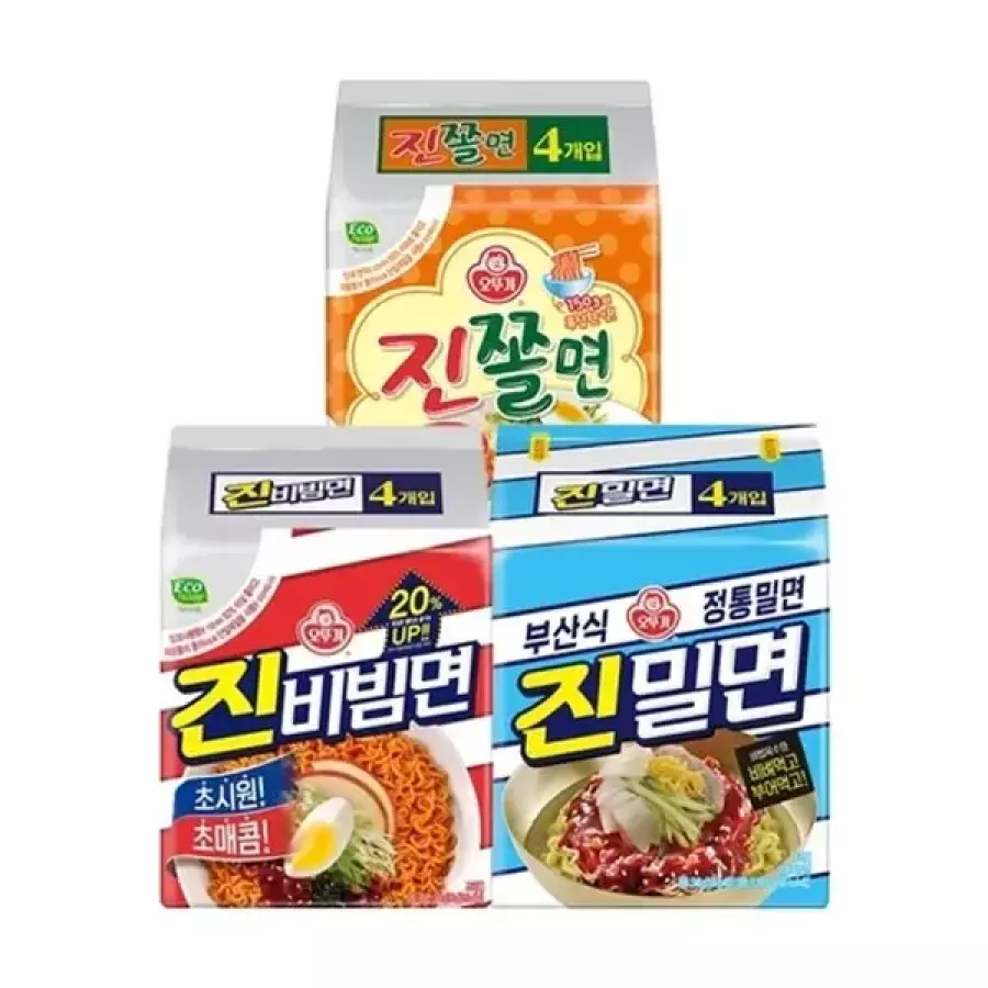 오뚜기 진비빔면4개 + 진밀면4개 + 진쫄면4개
