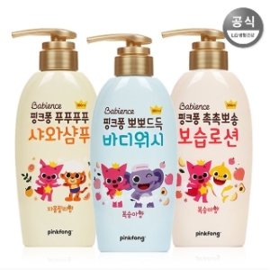 베비언스 핑크퐁 푸푸푸푸 샤와샴푸 380ml + 촉촉뽀송 보습로션 380ml_이미지