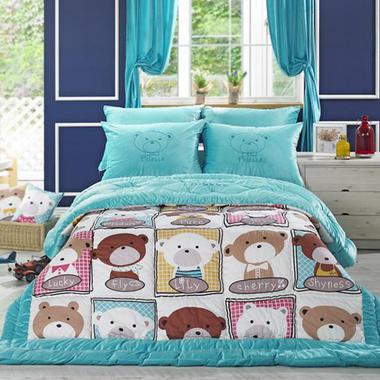 쁘리엘르 테디베어 극세사 침구세트 (Q)_이미지