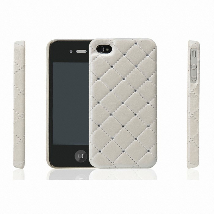 아이커버 SWAROVOSKI CRYSTAL LEATHER CREAM CASE (아이폰4/4S)_이미지