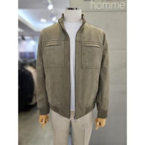 바쏘옴므 세이브존03 카키 비건레더 스웨이드 차이나카라 블루종 S29729747