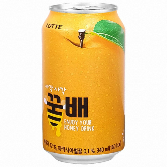 롯데칠성음료 사각사각 꿀배 340ml (24개)