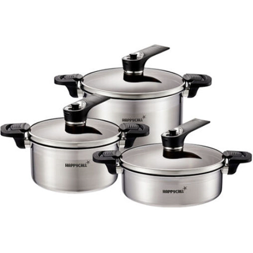 해피콜 진공 UP 통3중 IH 스테인리스 냄비 3종 (양수20+전골24+곰솥24)