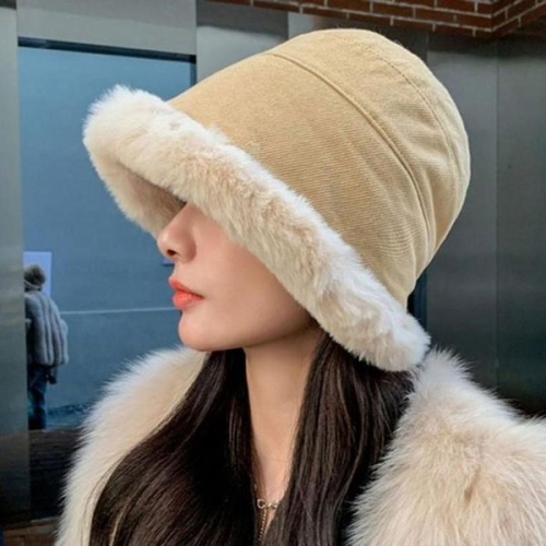 라일리 Rly 몽골 골덴 언발란스 버킷햇 벙거지모자 페이크퍼 45041125_이미지