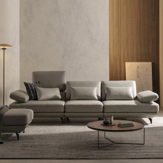 다우닝 클라임 리프트업 전체 천연통가죽 소파 4인용 (스툴포함)_이미지