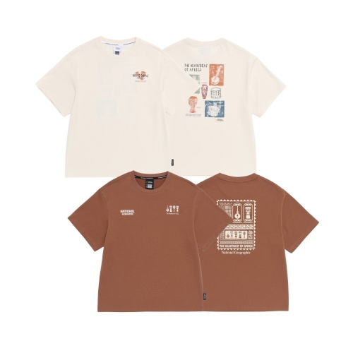 내셔널지오그래픽 K262UTS980 문양 그래픽 반팔 티셔츠 BROWN_이미지