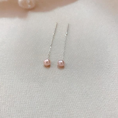 [불명] 춘게엘 순은 진주 귀걸이 wdn7309 4mm 핑크펄진주_이미지