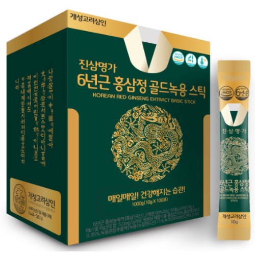 진삼명가 6년근 홍삼정 골드녹용 홍삼 스틱 10g 100포