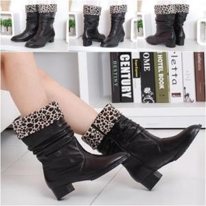 수키 TW-042 호피내피 셔링 부츠 5.0 cm 빅사이즈 소가죽 11304384_이미지