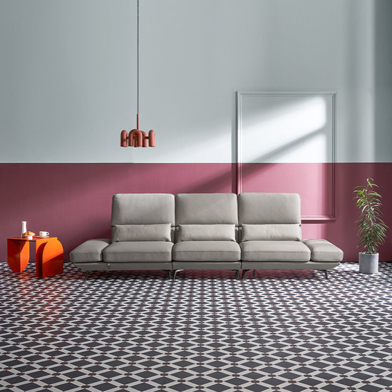 마리스 리프트업 전체 천연통가죽 소파 4인용