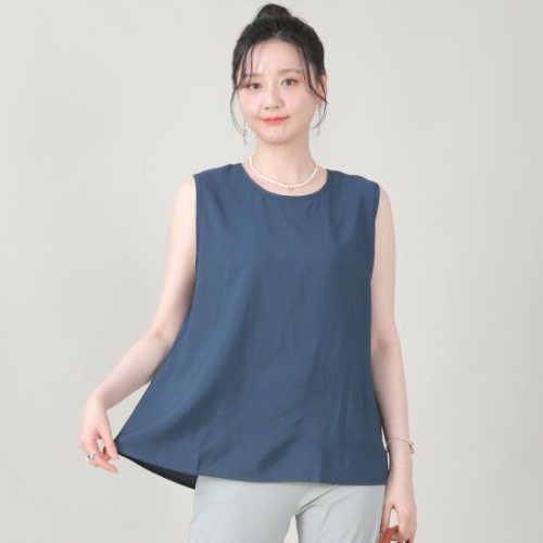 애비뉴투지 엄마옷 얇은 인견 나시 단색 라운드 여름 민소매 블라우스 B07549_이미지