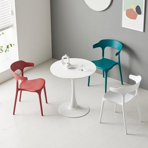 히트가구 A791 원형 화이트 식탁 700