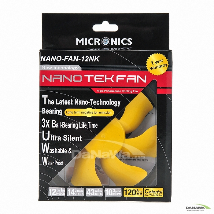 마이크로닉스 NANO TEK FAN 120mm(옐로우)_이미지