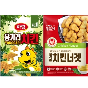 하림 용가리 치킨1kg+참 바삭한 치킨너겟 바삭하고 부드러운_이미지