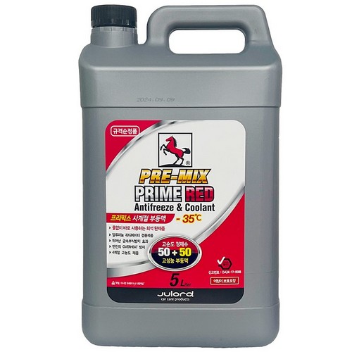 말표  프리믹스 프리미엄 사계절 부동액 레드 5L