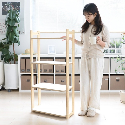 린백토리 LTG284J 낮은 미니 원목 4단 조립식 거실 책장 600