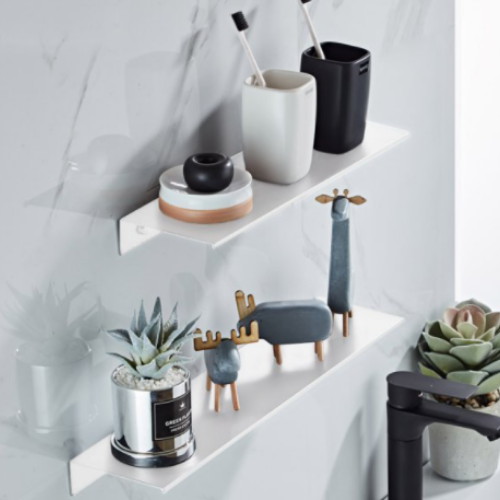 무타공 메탈라인 모던화이트 슬림선반 30cm