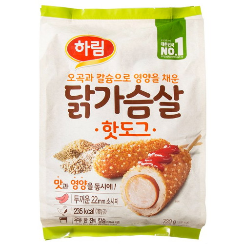 하림 닭가슴살 핫도그 8개입 720g (3개)_이미지