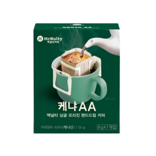 맥널티 케냐AA 핸드드립 원두커피 8g 7개입 [2개]