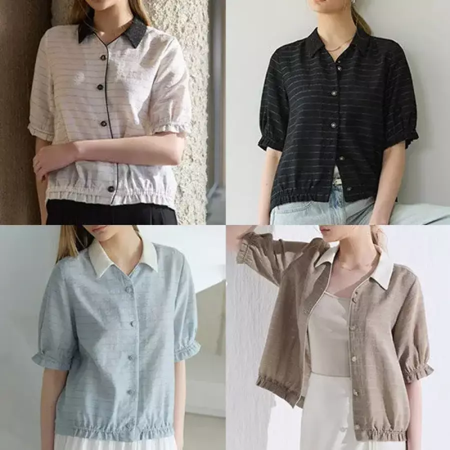 Authentic Flax 린넨 블렌딩 썸머 셔츠 블라우스 3종 DM262F0308SH