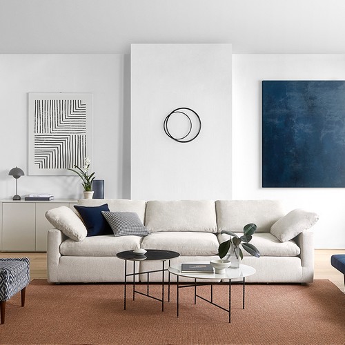 까사미아 캄포슬림 패브릭 소파 4인용 (스툴별도)_이미지