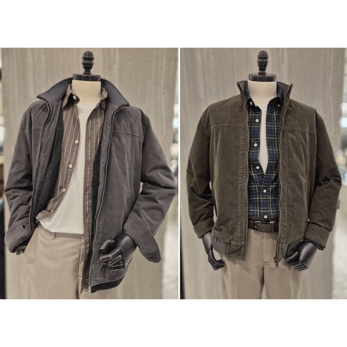 신성통상 올젠 남성 몰스킨 숏 패팅 점퍼 ZF3J1301 438349_이미지