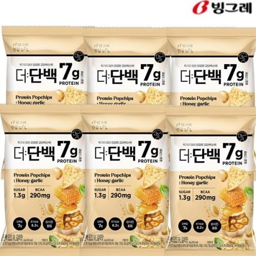 빙그레 더단백 팝칩 허니갈릭맛 44g (6개)