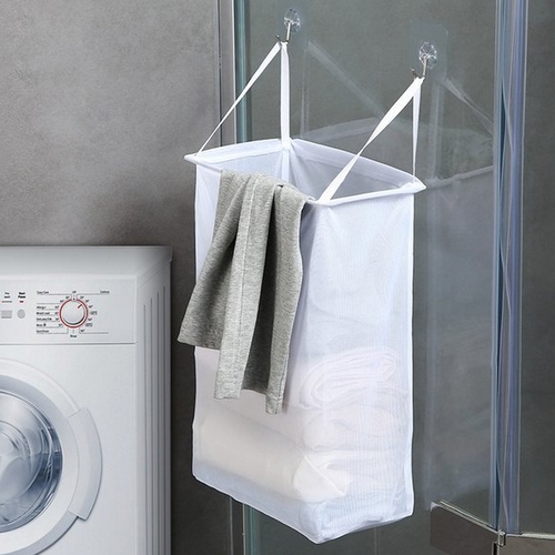 화이트 세탁망 빨래바구니