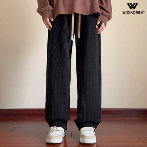 남성 코듀로이 기모 와이드 밴딩 팬츠 가을 겨울 바지 WI214PN