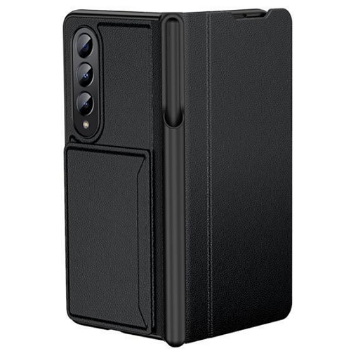 베켄 베락스 갤럭시Z 폴드4 멀티 펜 카드 수납 스탠딩 가죽 케이스