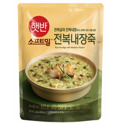 CJ제일제당 햇반 소프트밀 전복내장죽 420g이미지입니다. 누르면 해당 게시물로 새창이동합니다.