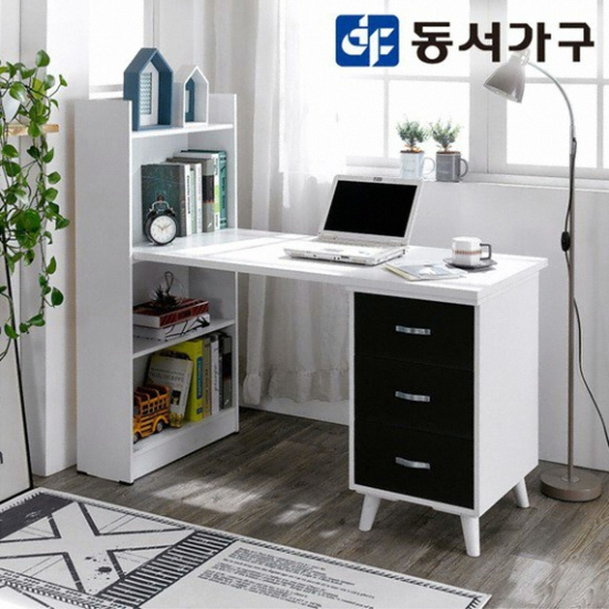 동서가구 그루 4단 서랍형 코너 책상세트 (1500x560)_이미지