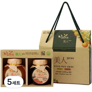 미인 화이바 꼬마 액상차 2종 선물세트 한라봉차 200g + 오미자차 200g 5세트