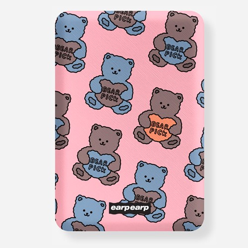 바이인터내셔널 어프어프 Bear pick-pink 무선충전 보조배터리 5000mAh