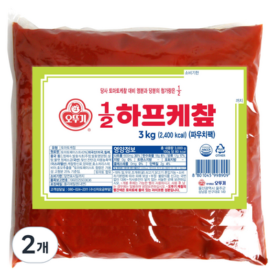 오뚜기 1/2 하프 케찹 3kg (2개)_이미지