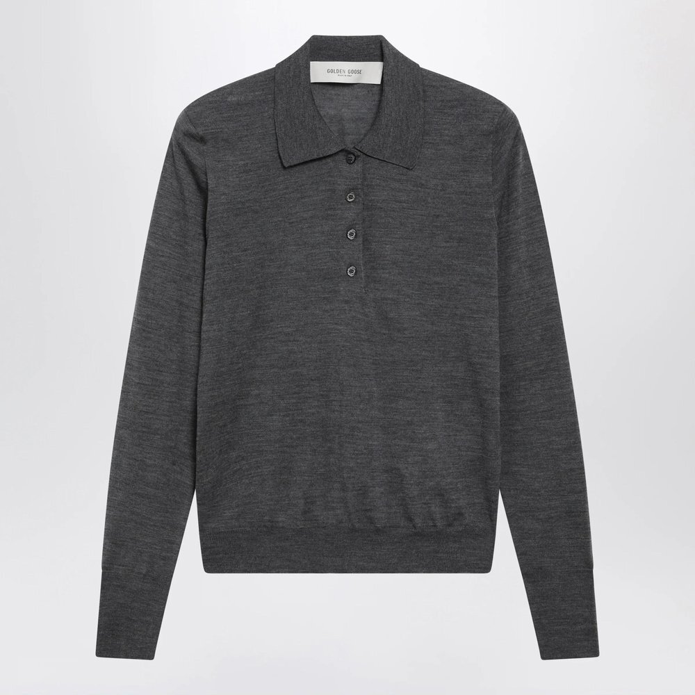ANTHRACITE 버진 울 롱슬리브 폴로 셔츠 GWP01354P001041-60318 B0052263545