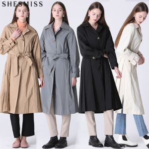 쉬즈미스 볼륨감있는 벨티드 코튼 맥 코트_이미지