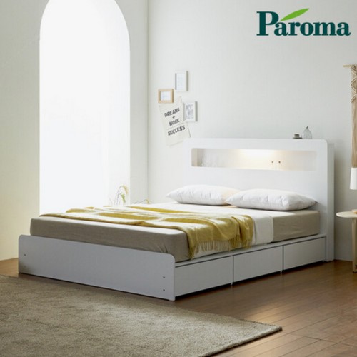 파로마 베이 브론 3서랍 수납형 LED침대 Q (7존독립스프링)_이미지
