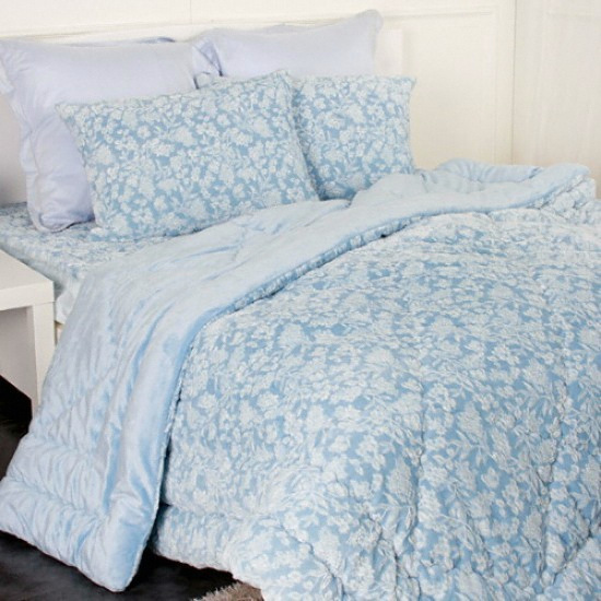 파코라반 마벨 블루 착번아웃 극세사 차렵이불 (퀸 Q)