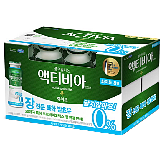 풀무원다논 액티비아 화이트 0% 플레인 130ml (8개)_이미지