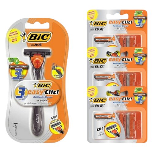 BIC 빅 이지클릭 + 면도날 [면도기1개+날12개]