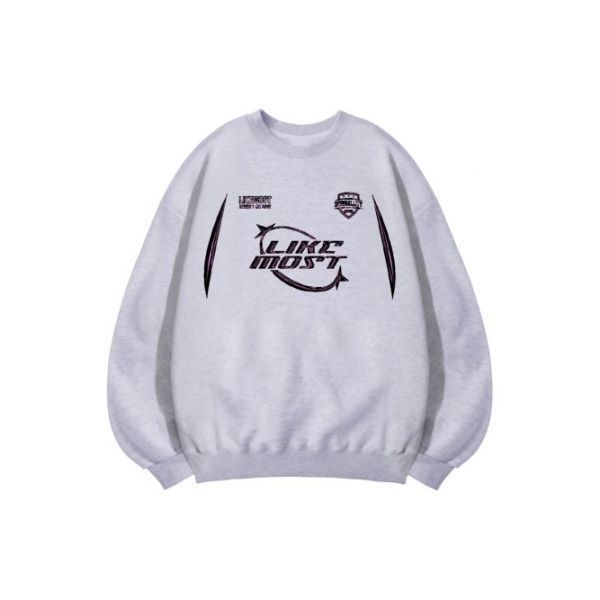 모스트 라이크더 라이크 링스타 오버핏 스웨트셔츠 화이트멜란지 321116_이미지