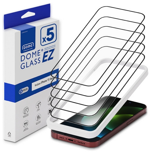 화이트스톤 아이폰15 프로 돔글라스 EZ 클리어 강화유리 보호필름 (액정 5매)_이미지